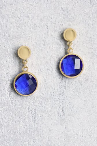 Boucles d'oreilles rondes bleues de Liberty Island pour Femmes