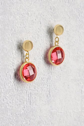 Boucles d'oreilles rondes rouges de Liberty Island pour Femmes
