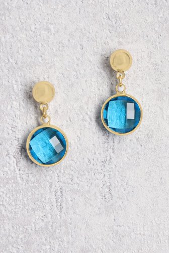 Boucles d'oreilles rondes turquoise de Liberty Island pour Femmes