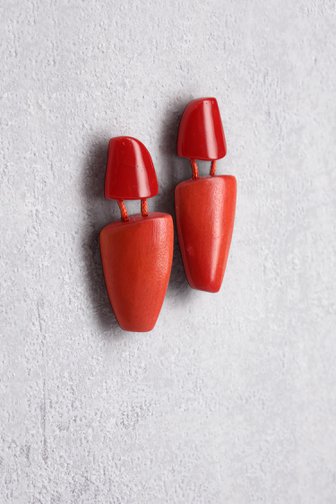 Photo produit 1 de Boucles d'oreilles rouges avec éléments de forme de Liberty Island pour Femmes