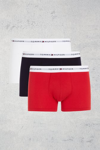 Voorkant van Boxers wit, rood & blauw - Set van 3 door Tommy Hilfiger voor Heren
