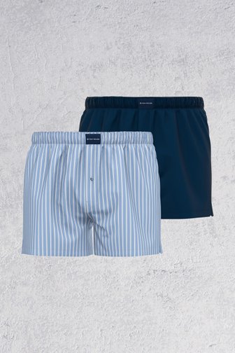 Boxershorts bleus à carreaux - Set de 2 de Tom Tailor pour Hommes