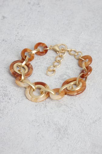 Le devant de Bracelet à éléments ronds dans tes tons bruns de Liberty Island pour Femmes