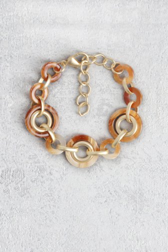 Le devant de Bracelet à éléments ronds dans tes tons bruns de Liberty Island pour Femmes
