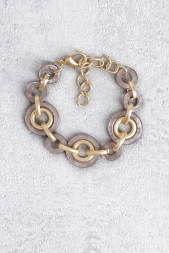 Le devant de Bracelet à éléments ronds taupe de Liberty Island pour Femmes