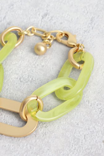 Bracelet à maillons écru-vert de Liberty Island pour Femmes