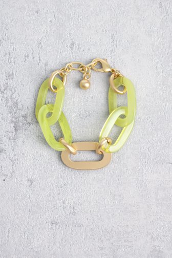 Bracelet à maillons écru-vert de Liberty Island pour Femmes