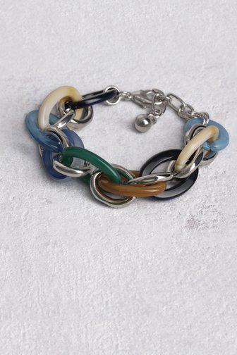 Le devant de Bracelet argenté à maillons colorés de Liberty Island pour Femmes