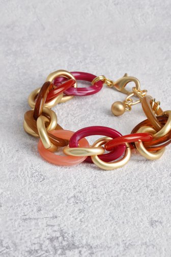 Le devant de Bracelet doré à maillons colorés de Liberty Island pour Femmes