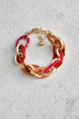 Le devant de Bracelet doré à maillons colorés de Liberty Island pour Femmes