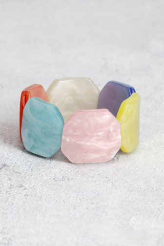 Le devant de Bracelet élastique à effet marbre multicolore de Liberty Island pour Femmes