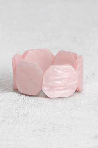 Le devant de Bracelet élastique à effet marbre rose de Liberty Island pour Femmes