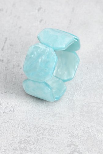 Le devant de Bracelet élastique à effet marbre turquoise de Liberty Island pour Femmes