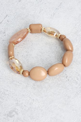 Le devant de Bracelet élastique avec différentes perles brunes de Liberty Island pour Femmes