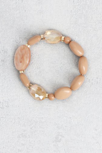 Le devant de Bracelet élastique avec différentes perles brunes de Liberty Island pour Femmes