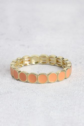 Le devant de Bracelet élastique avec perles orange de Liberty Island pour Femmes