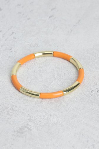 Le devant de Bracelet élastique doré avec orange de Liberty Island pour Femmes