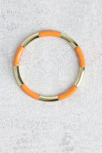 Le devant de Bracelet élastique doré avec orange de Liberty Island pour Femmes