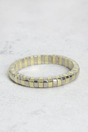 Le devant de Bracelet élastique en doré et argenté de Liberty Island pour Femmes