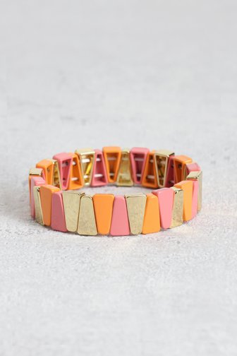 Le devant de Bracelet élastique rose-orange de Liberty Island pour Femmes