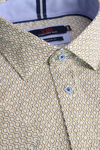 Voorkant van Bruin-beige hemd met print - Comfort fit door Dansaert Blue voor Heren