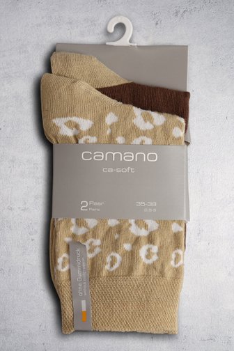 Bruin-beige sokken - 2 paar van Camano voor Dames