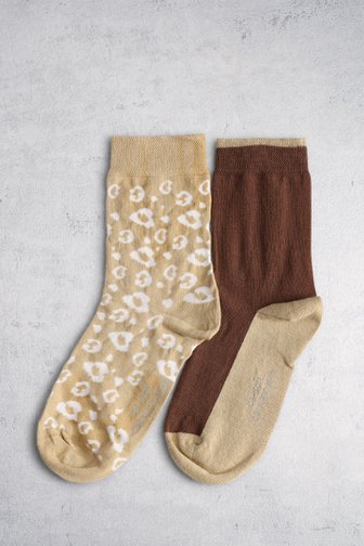 Bruin-beige sokken - 2 paar van Camano voor Dames