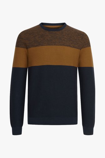 Bruin-blauw gestreepte katoenen trui  van Jefferson voor Heren