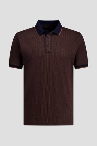 Voorkant van Bruin geruite polo door Ravøtt voor Heren