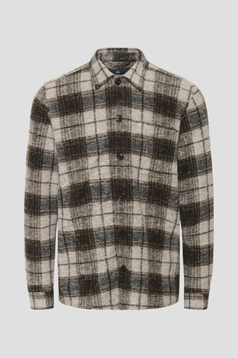 Voorkant van Bruin hemd met geruit patroon - Regular fit door Matinique voor Heren