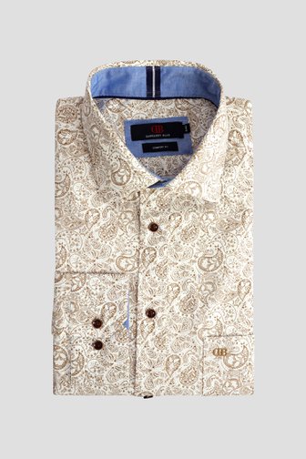 Voorkant van Bruin hemd met paisleyprint - Comfort fit door Dansaert Blue voor Heren