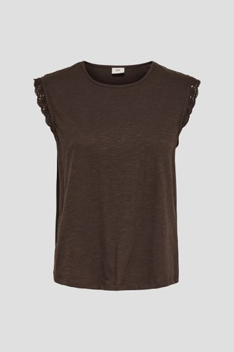 Productfoto 1 van Bruin T-shirt met broderie  door JDY voor Dames