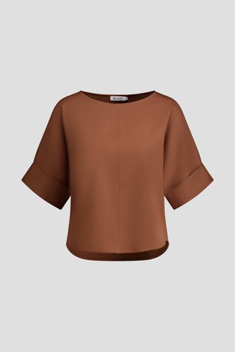 Voorkant van Bruine blouse met 3/4 mouwen door D'Auvry voor Dames