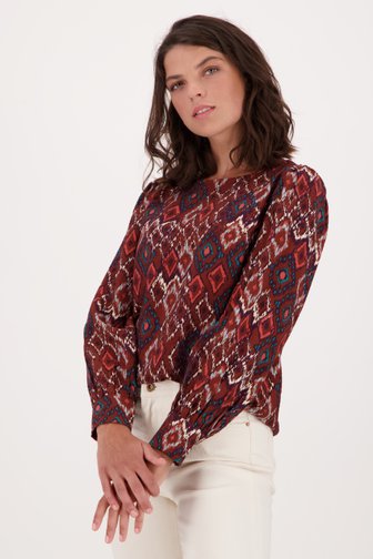 Bruine blouse met geruit patroon van Liberty Loving nature voor Dames