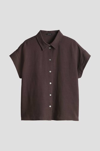 Voorkant van Bruine blouse met linnen door Opus voor Dames
