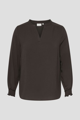 Productfoto 1 van Bruine blouse met V-hals door ONLY Carmakoma voor Dames