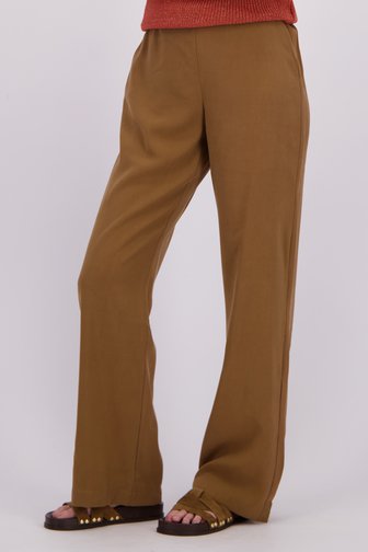 Extra foto 1 van Bruine broek met elastische tailleband door Geisha voor Dames