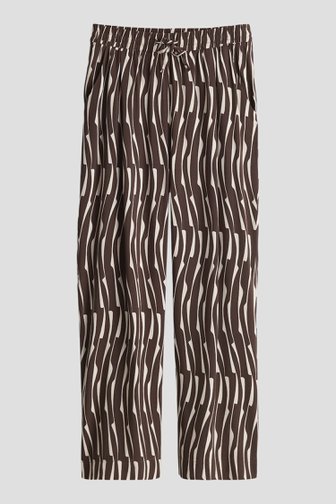 Voorkant van Bruine broek met grafische print door Opus voor Dames