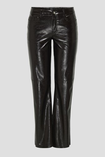 Voorkant van Bruine broek met leather look door JDY voor Dames