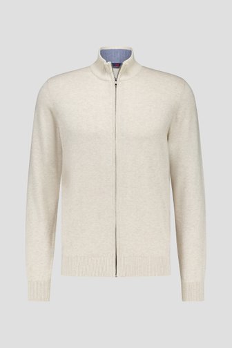 Bruine cardigan met rits van Dansaert Blue voor Heren