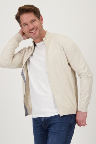 Bruine cardigan met rits van Dansaert Blue voor Heren