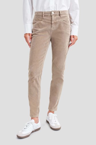 Bruine corduroy broek - Slim fit van Opus voor Dames