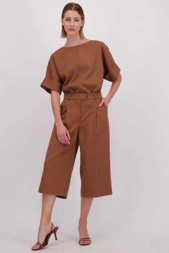 Voorkant van Bruine culotte met bandplooien door D'Auvry voor Dames