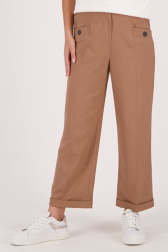 Bruine geklede broek - 7/8 lengte van More & More voor Dames