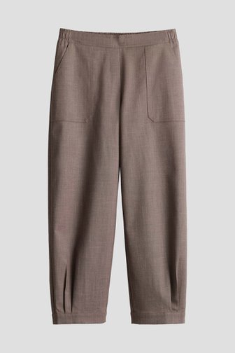 Voorkant van Bruine geklede broek - Barrel fit - 7/8 lengte door Opus voor Dames