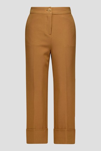 Bruine geklede broek met omslag van D'Auvry voor Dames