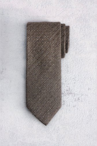 Voorkant van Bruine gemêleerde das door Liberty Island voor Heren