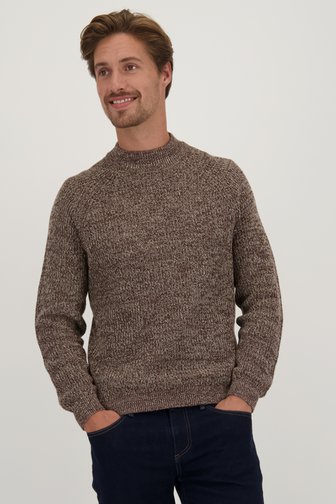 Voorkant van Bruine gemêleerde trui door Only & Sons voor Heren
