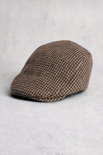 Liberty Island Bruine geruite flatcap
