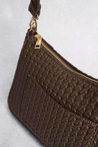 Voorkant van Bruine gevlochten schoudertas door Modeno voor Dames